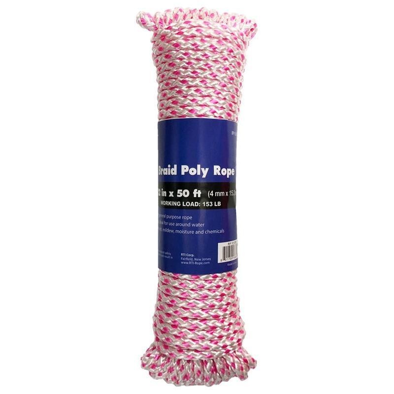 Diamond Braid Polypropylene Rope Floating Strong Durable Boating Camping 50 Ft