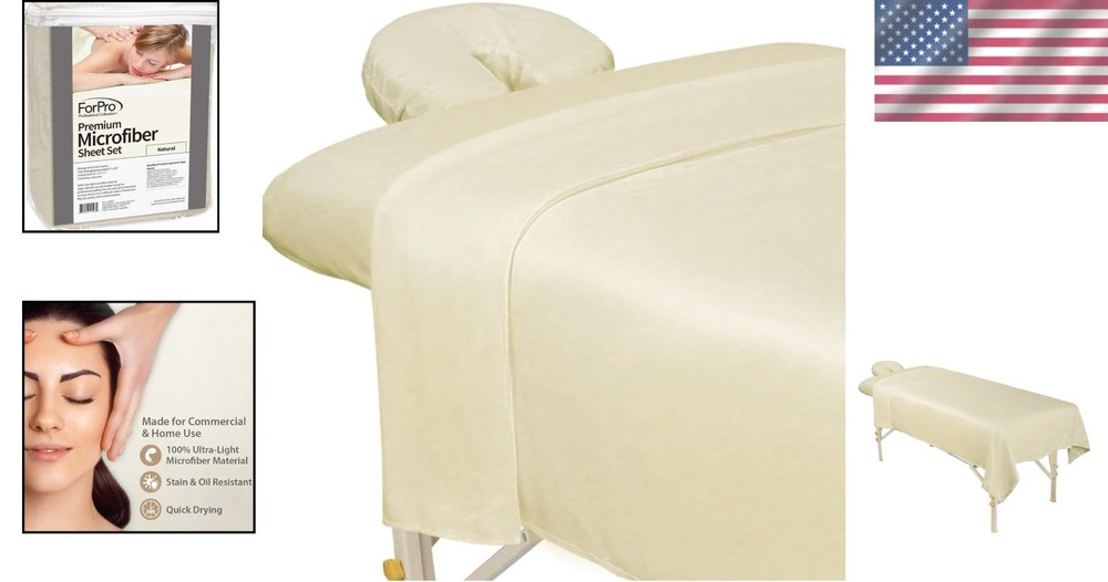 Complete Massage Sheet Set: Flat, Fitted & Face Rest Cover - Machine Washable