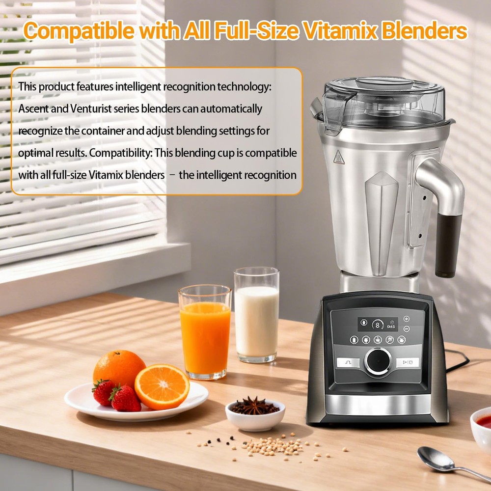 64-Ounce Stainless Steel 64oz Blending Container, Silver