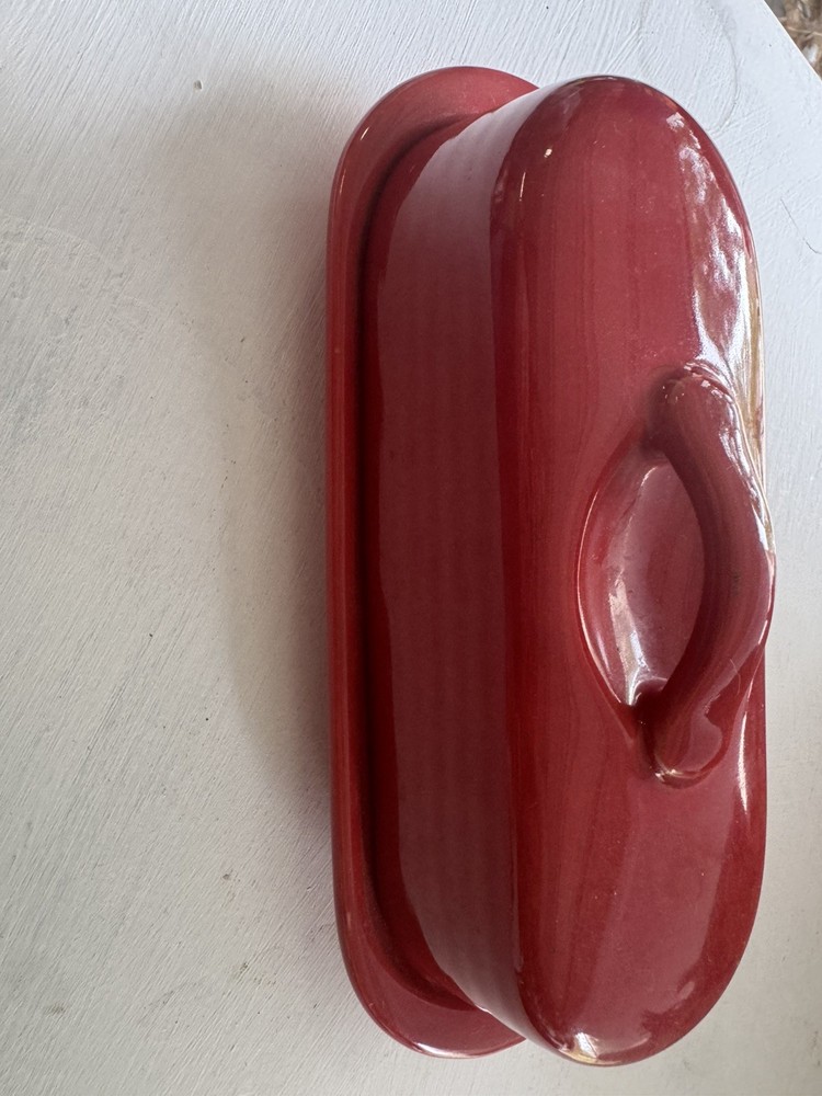 Chantal Butter Dish Red Ceramic Covered