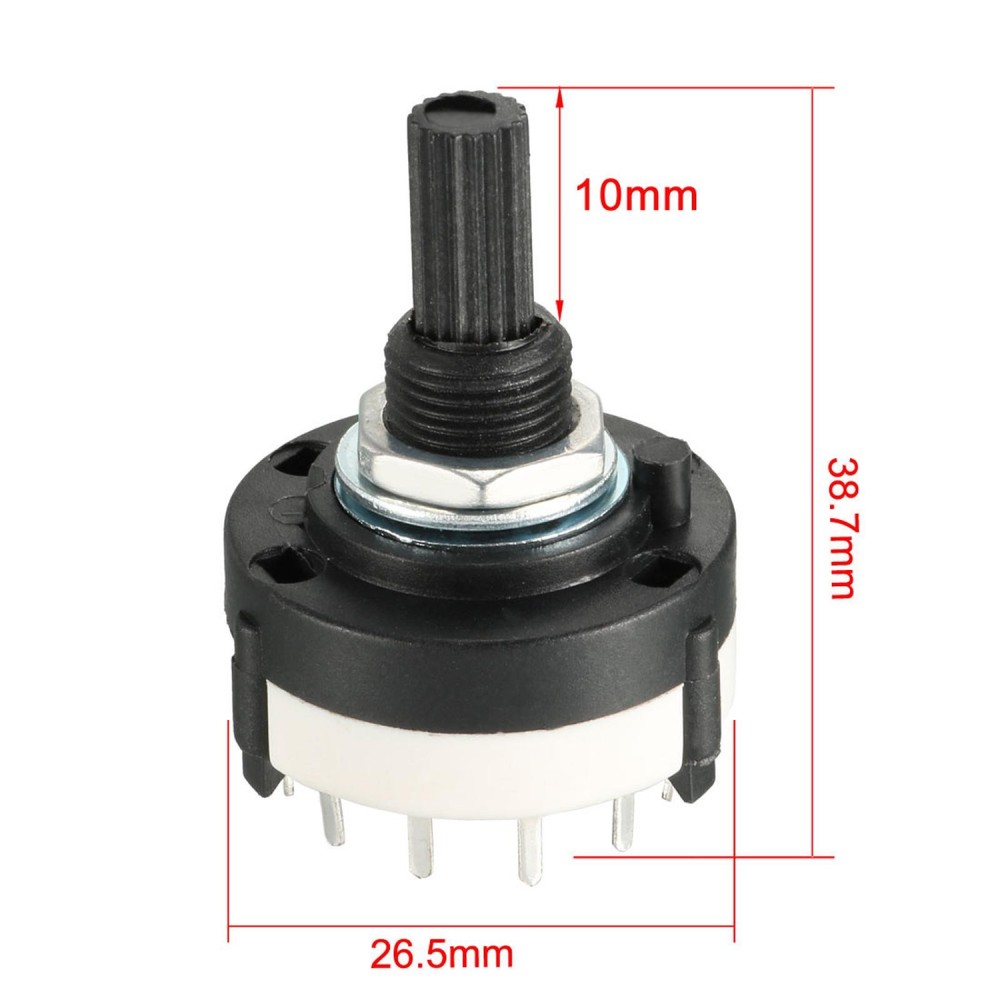 14Pin 2P6T 2Pole 6Position Selectable 1 Deck Band Channel Rotary Switch Selector