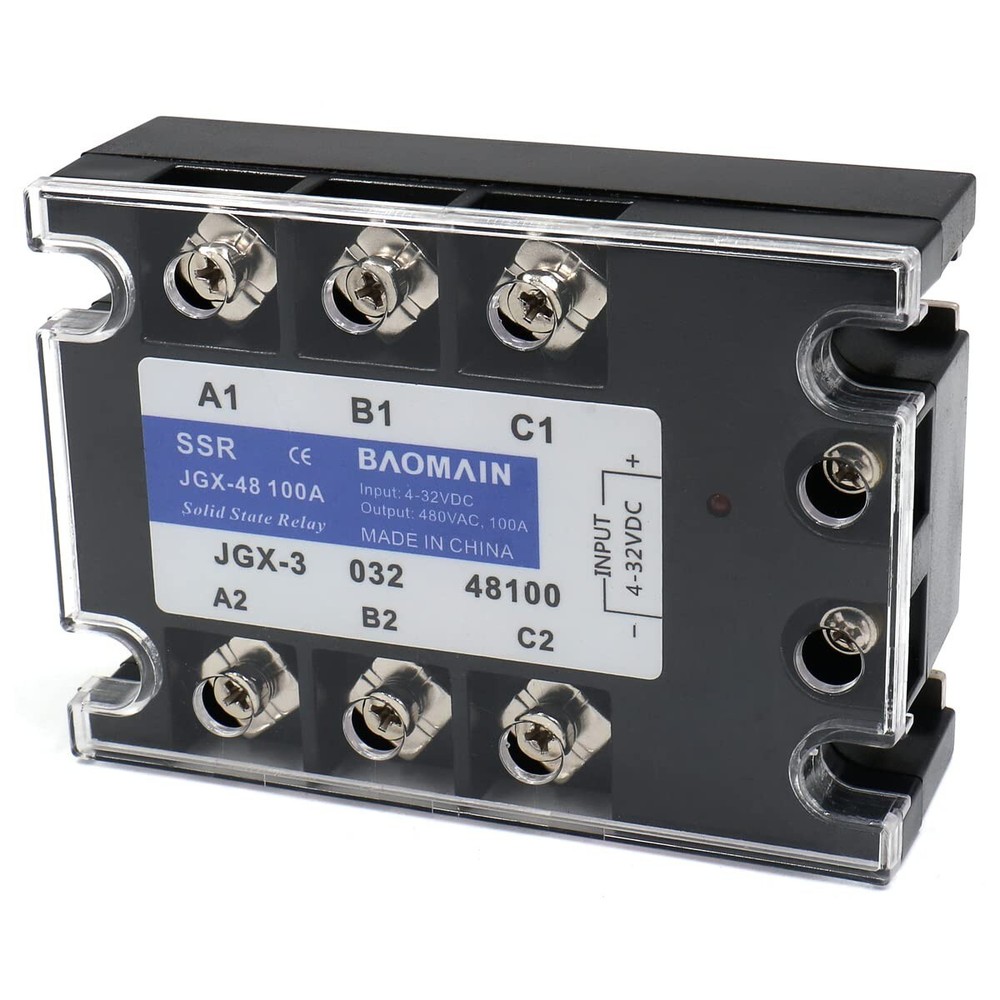 3 Phase Solid State Relay 4-32 VDC Input 480VAC 100 Amp Output DC/AC