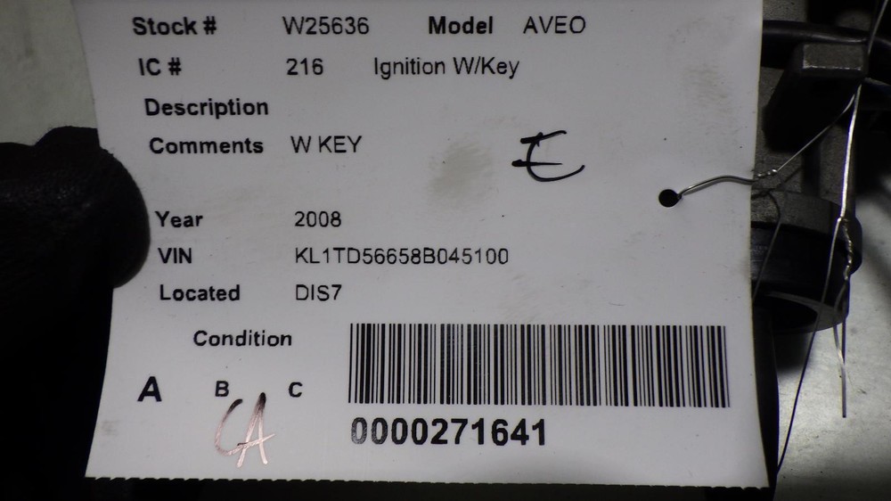 08 CHEVROLET AVEO Ignition W/Key