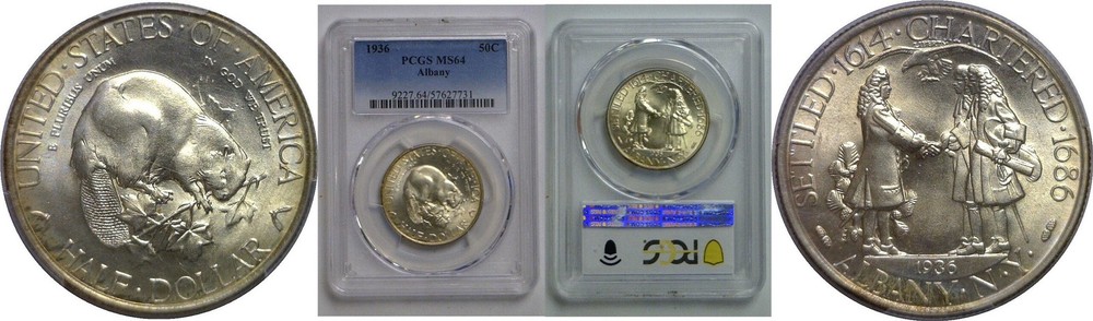 1936 Albany Commemorative Half Dollar   PCGS MS-64