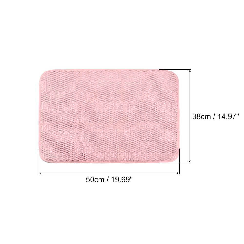 Microfiber Dish Drying Mat Kitchen Sink Drainer Tea Towel-Pink Red