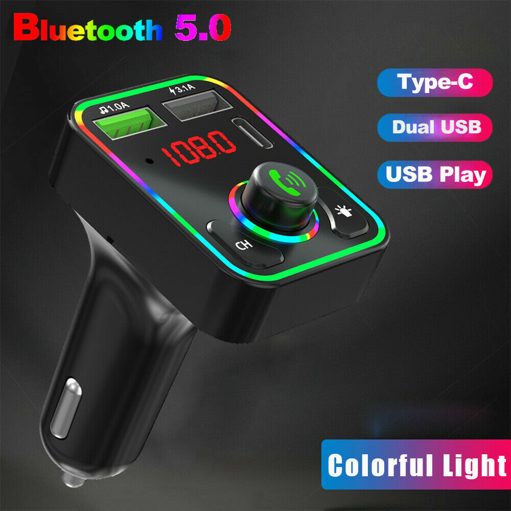 Wireless Car FM Transmitter Mini LED Screen MP3 Bluetooth 5.0 Fast PD Adapter