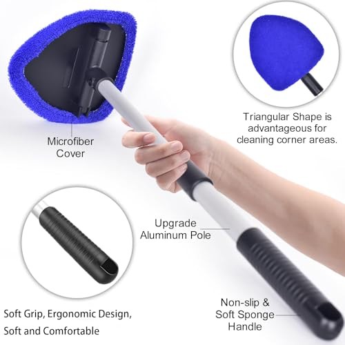 Windshield Cleaning Tool, Car Window Cleaner Windshield Cleaner with Dark Blue