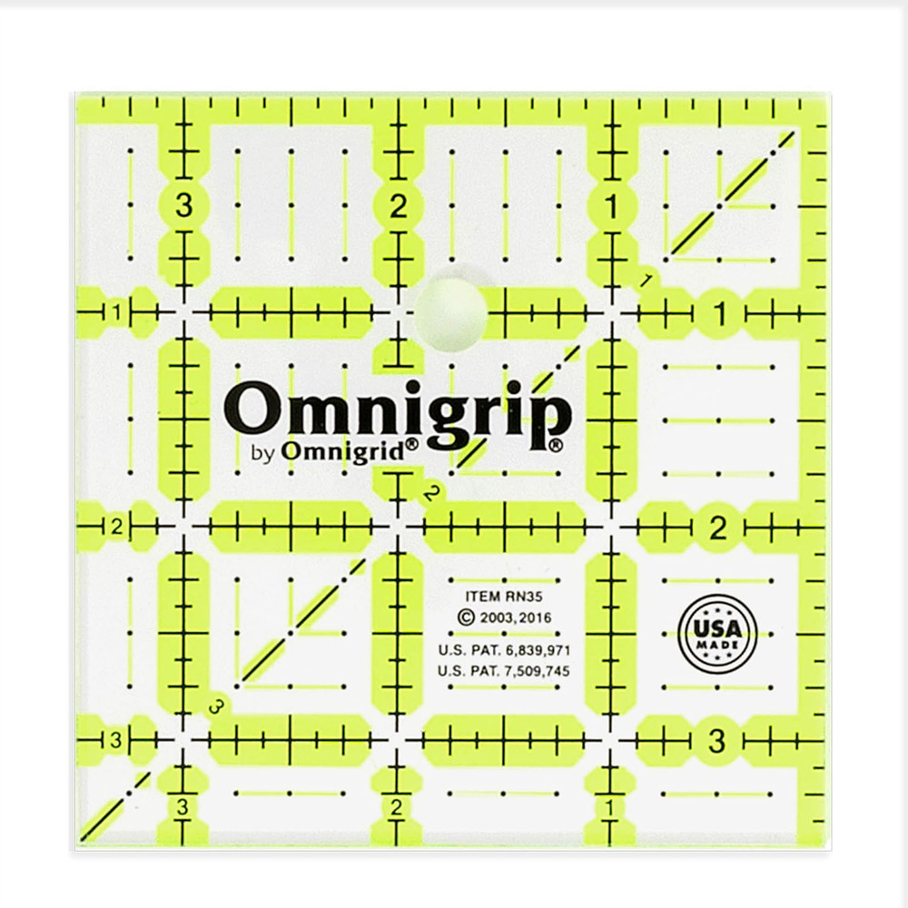 Omnigrip Ruler, 3-½" x 3-½", Green