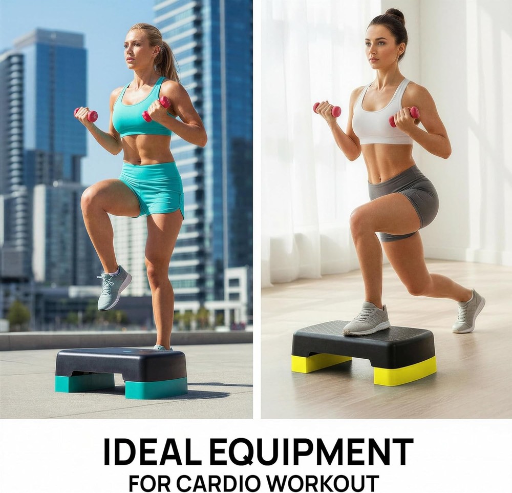 Lightweight Exercise Step Platform with 2 Height Levels for Versatile Workouts