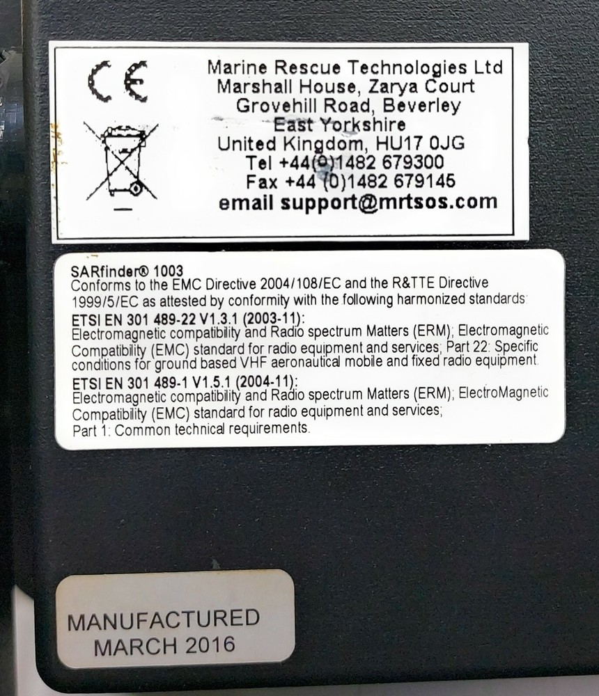 Marine Rescue Technologies Base Unit With Antenna SAR01684