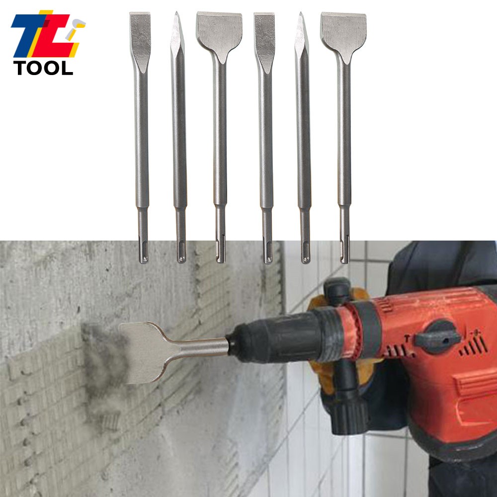 6-Pcs Concrete Drill Bit Set Rotary Hammer Bits Chisel With Point Chisel