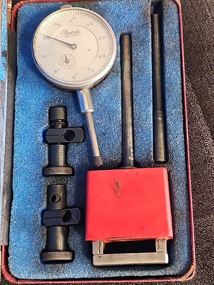 Vintage Central Tool Co. Universal Dial Test Indicator + Case