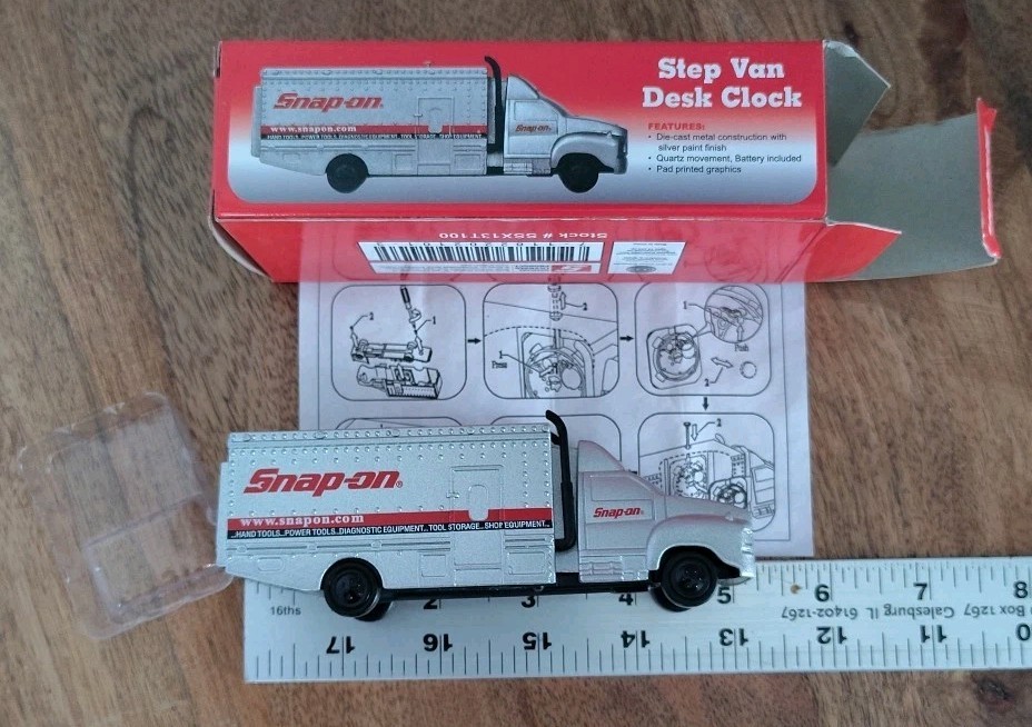 Snap - On Tools SSX13T100 Silver Die-Cast Desk Clock Step Van