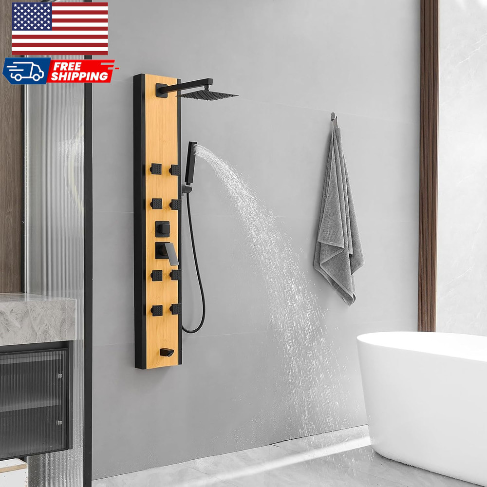 Stainless Steel Shower Panel Tower System 8 Jets Multi-Function Shower Panel
