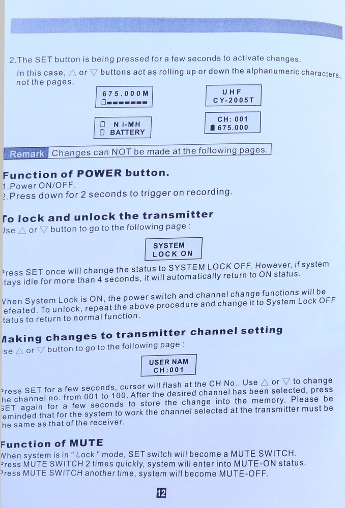 Panasonics Arbitrator Wireless UHF Transmitter + Receiver Microphone System