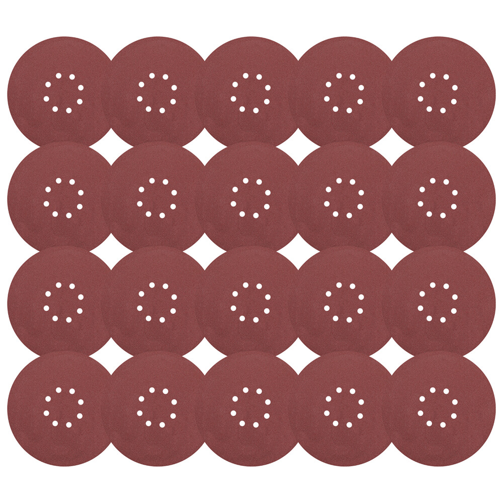 WORKPRO 20PCS 9" 8 Hole Hook-and-Loop Sandpaper Abrasive Sanding Discs 240 Grits
