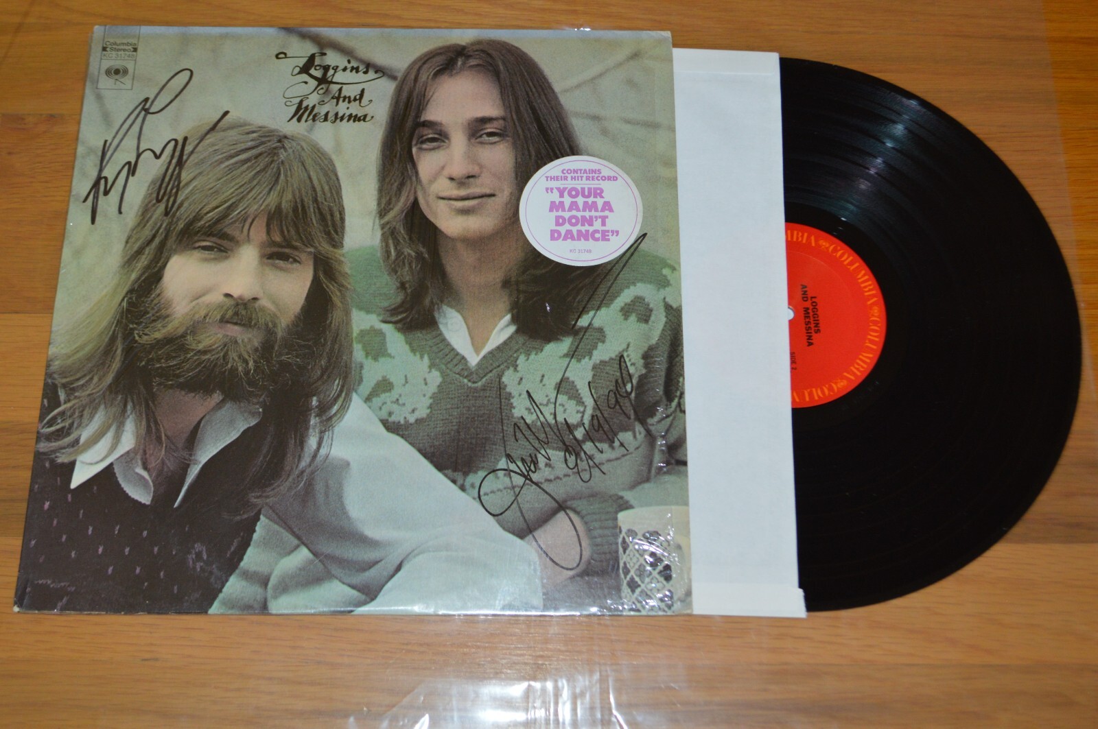 Kenny Loggins / Jim Messina Signed "Self Titled" Original LP Cover Beckett COA