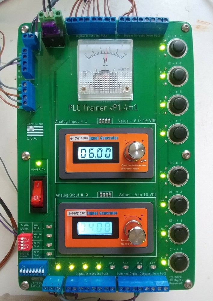 PLC Trainer Interface - Digital Inputs, Digital Outputs, Analog Inputs and PWM