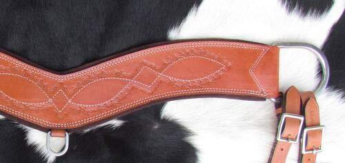 Showman Barbwire Tooled Leather Tripping Collar