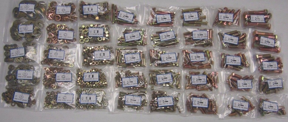 1496 Piece Coarse Thread Grade 8 - Bolt, Nut, Washer & Lock Washer Assortment