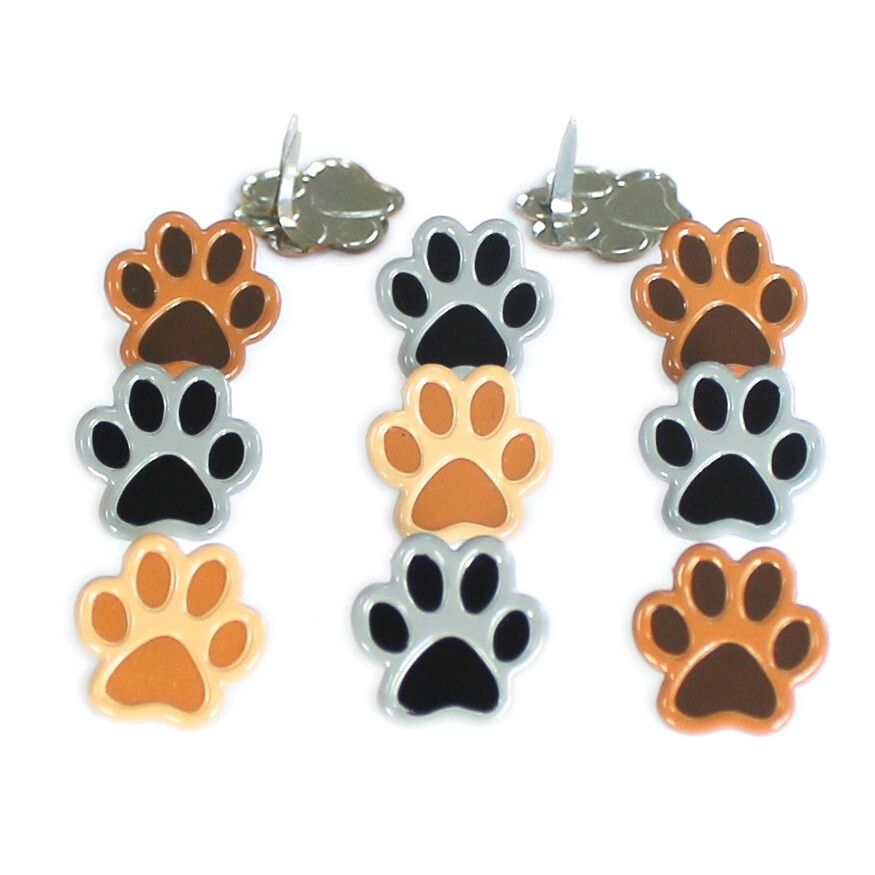 Eyelet Outlet Shape Brads 12/Pkg Paws