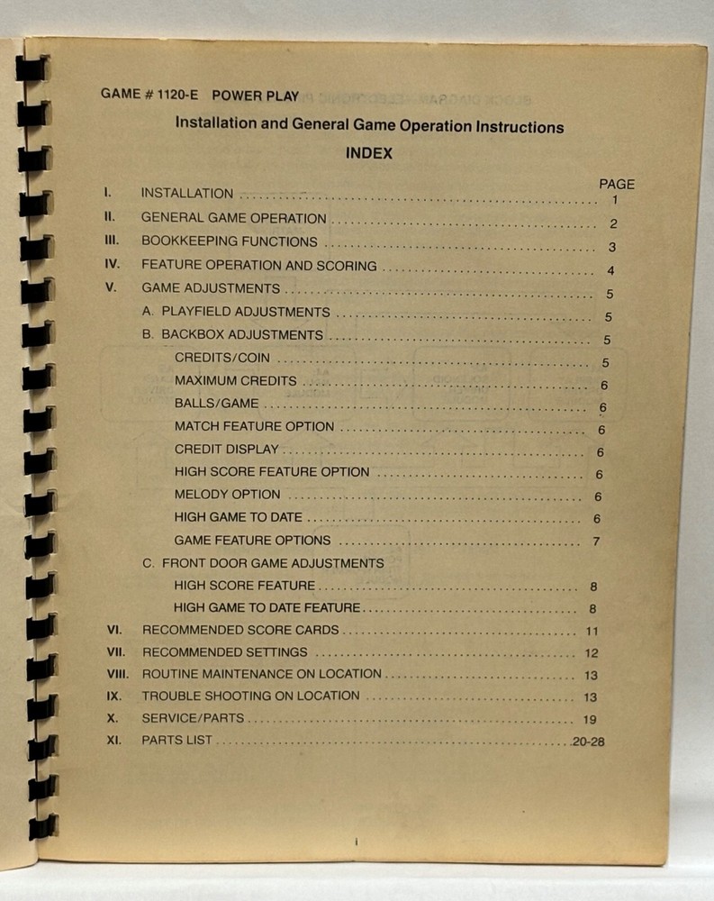 ORIGINAL-BALLY-BOBBY ORR POWER PLAY-INSTALLATION AND OPERATIONS INSTRUCTIONS