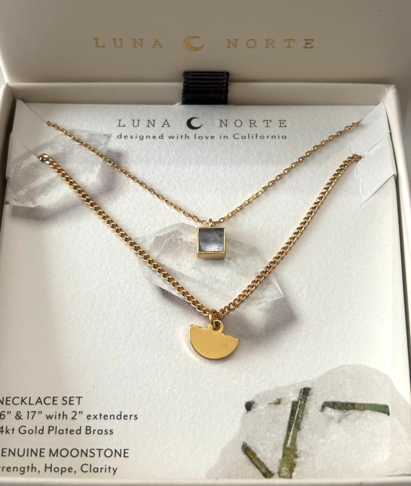 Squared Away Necklace Set- Moonstone