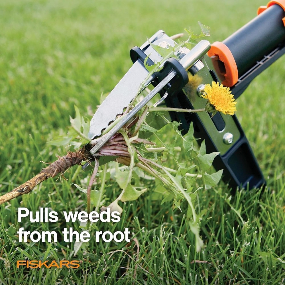 Fiskars 3-Claw Stand Up Weeder, 39" Long Ergonomic Handle with Easy-Eject NEW