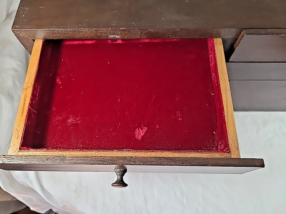 Vtg. Handmade 4 Drawer Machinists Chest Toolbox - Large