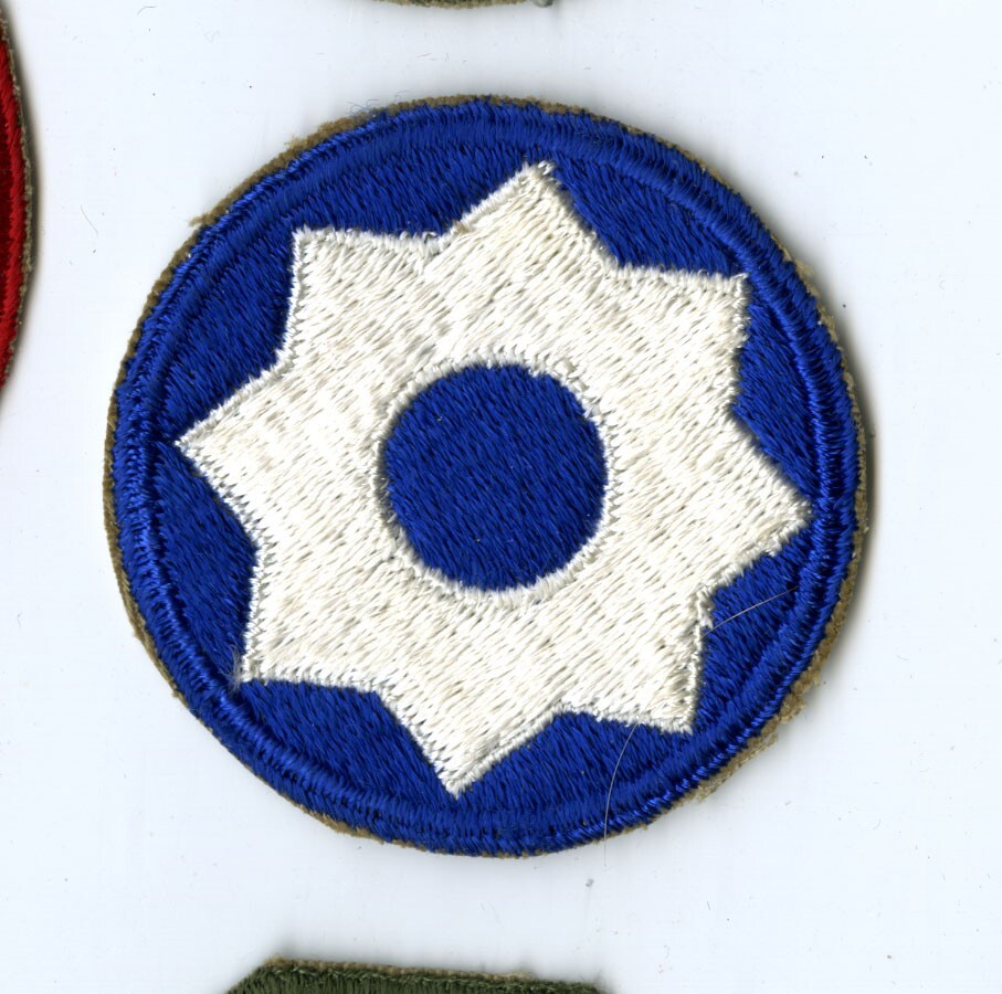8th Service Command White Back Patch WWII Vintage Southern States