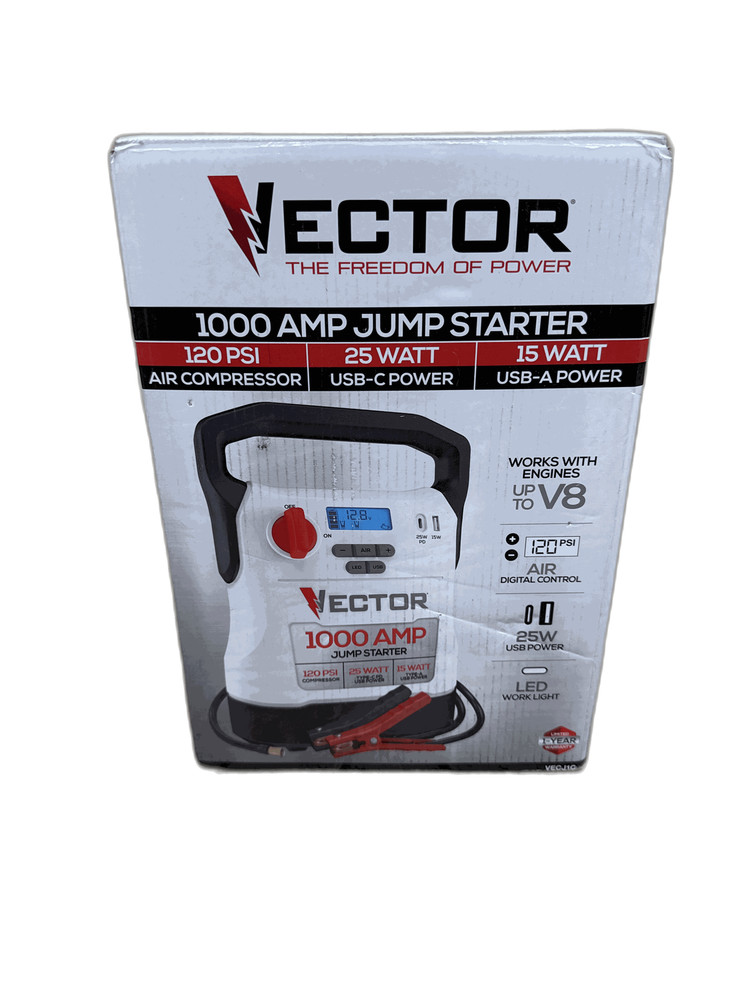 VECTOR 1000 Amp Jump Starter, Compressor, USB Power