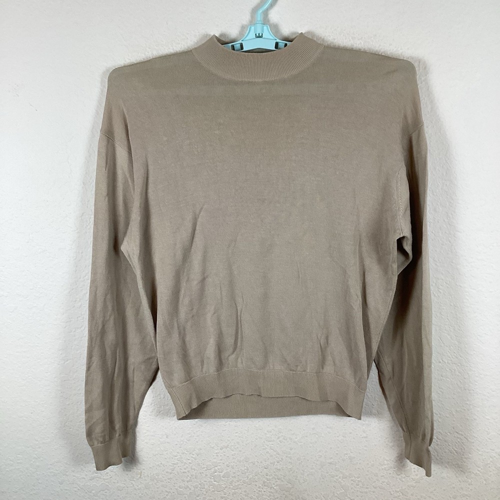Pronto Uomo Mens Sweater Sz M Medium Long Sleeve Solid Soft Pullover Excellent