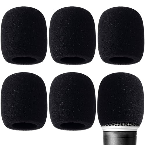 6PCS Foam Microphone Covers, Thickened Microphone Windscreen Foam, Elastic