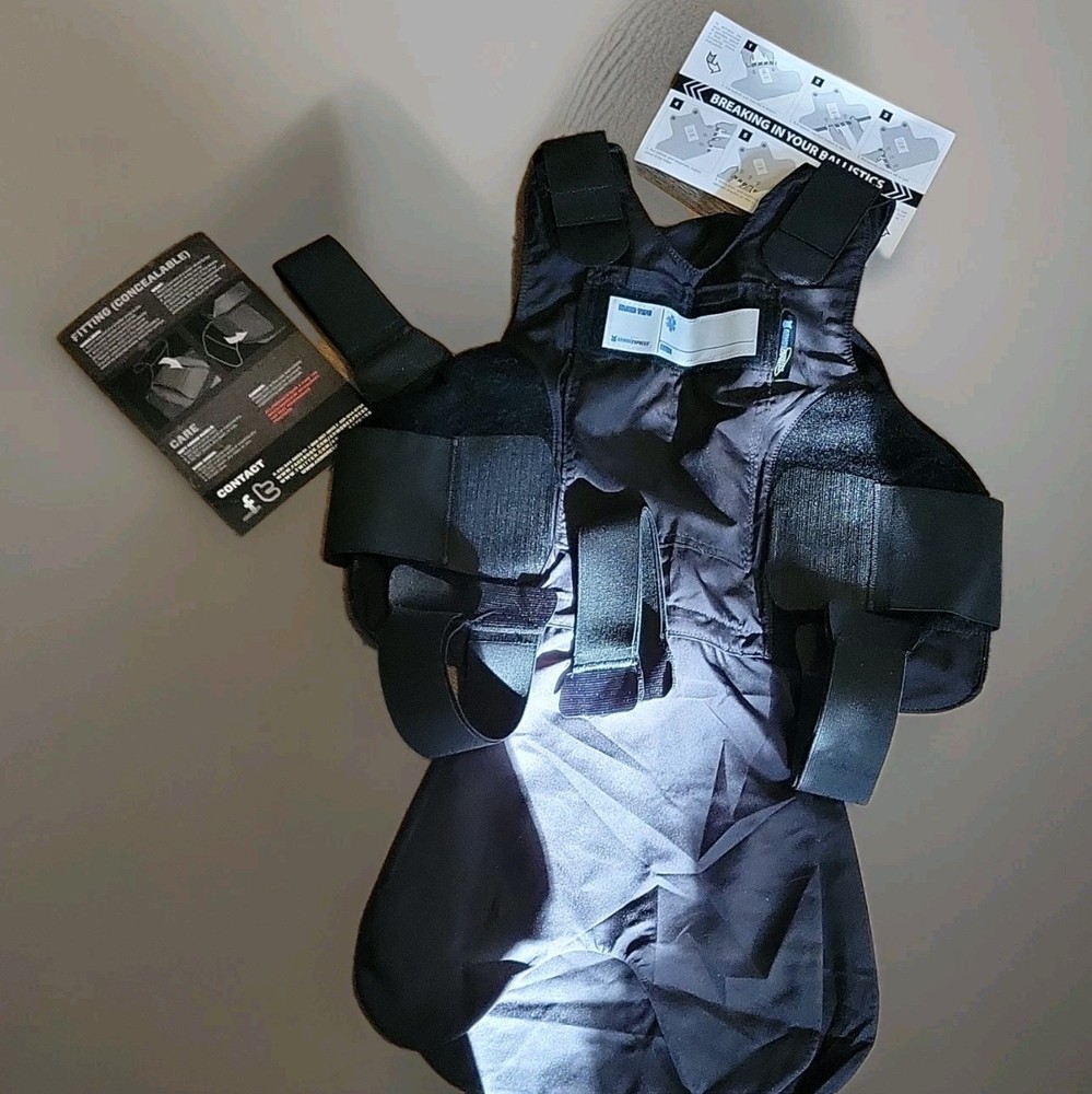 Armor Express Concealable Chest Protector Black Adjustable Nylon Unisex