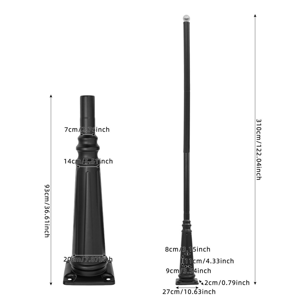 Light Post Split-Type Light Post Outdoor Light Post Top Globe Iron