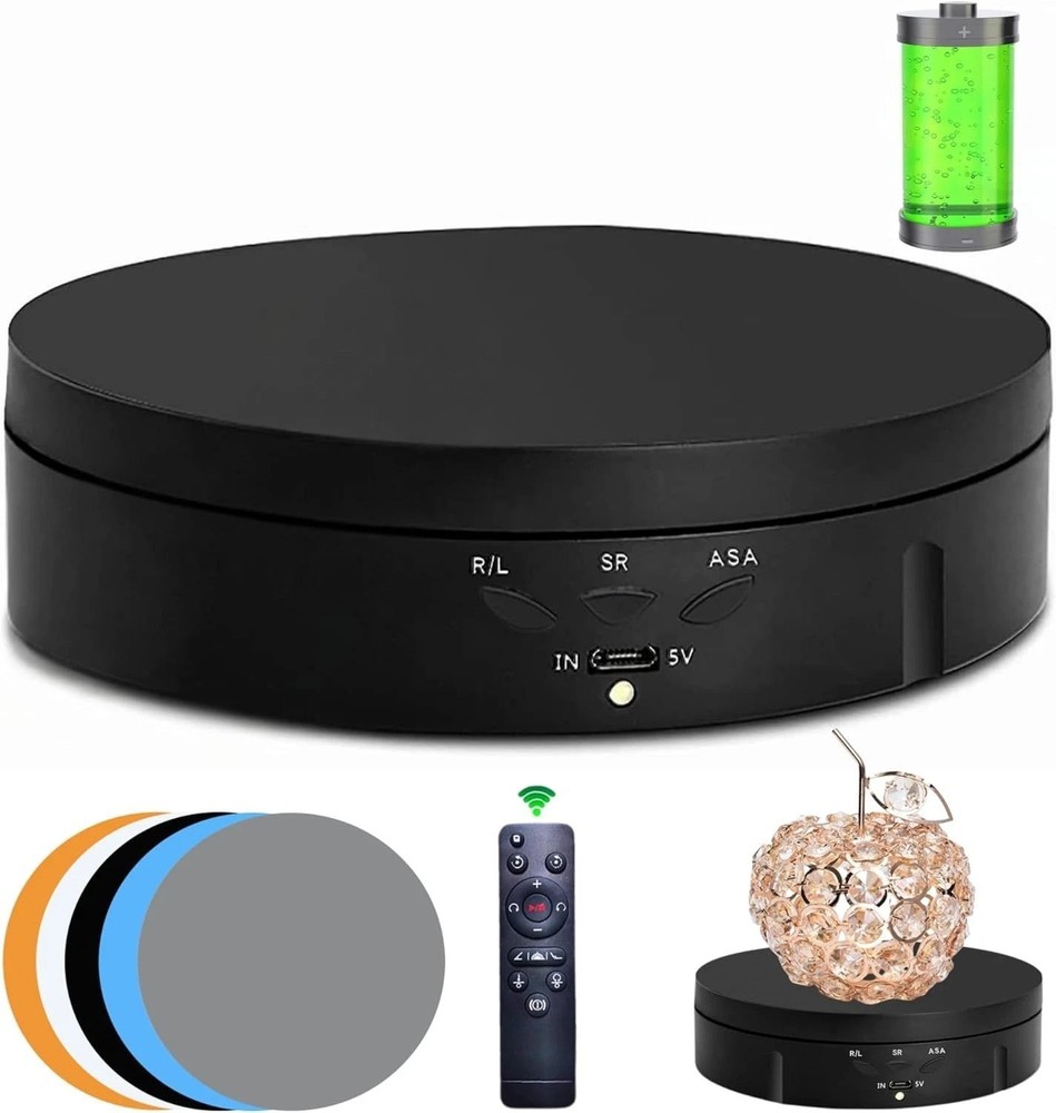 Motorized 360° Rotating Display Stand - Rechargeable & Remote Controlled (5.74")