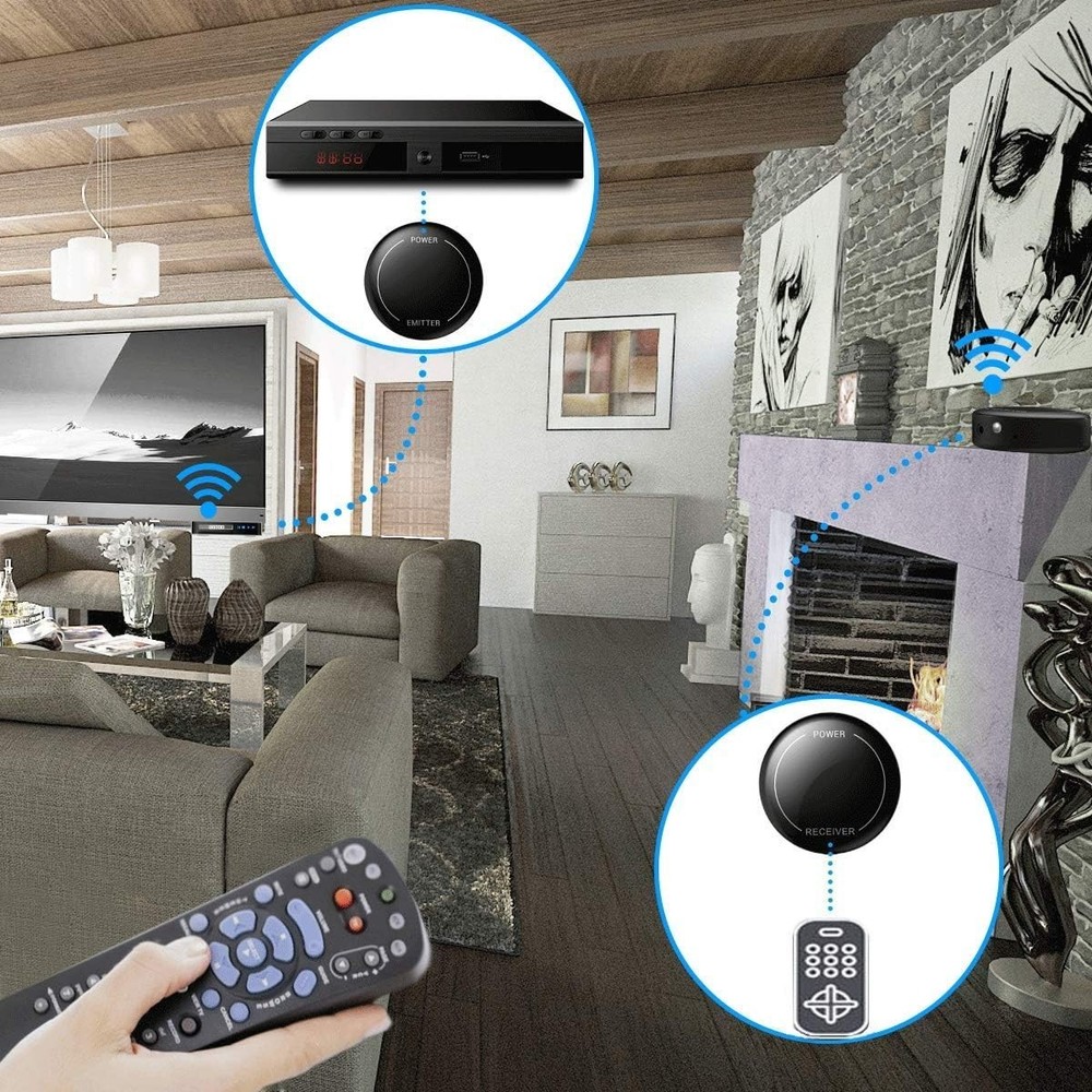 Fourair IR Repeater Kit Wireless Remote Control Extender 700ft Range