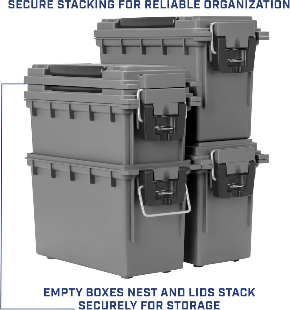 Ammo Storage Box - Gray, 1-Pack, Water Resistant