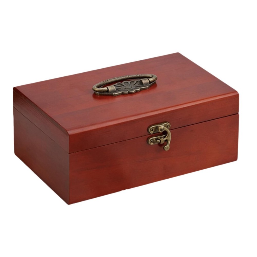 Empty Wooden Sewing Box Needlework Box Vintage Versatile Thread Organizer Sewing