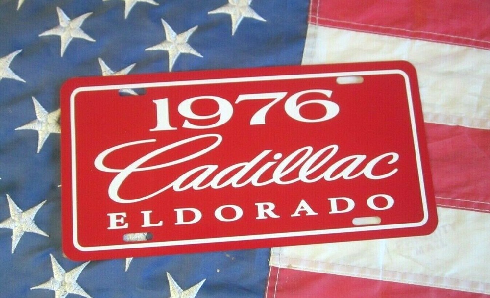 Red 1976 Cadillac ELDORADO license plate car tag 76 Caddy Eldo