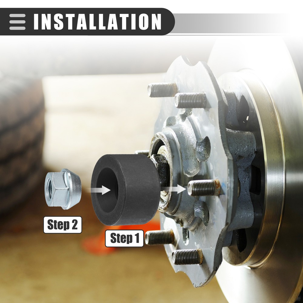 Universal Pack (2) Wheel Stud Installer Tool with 3/4" Hex Wheel Lug Nuts