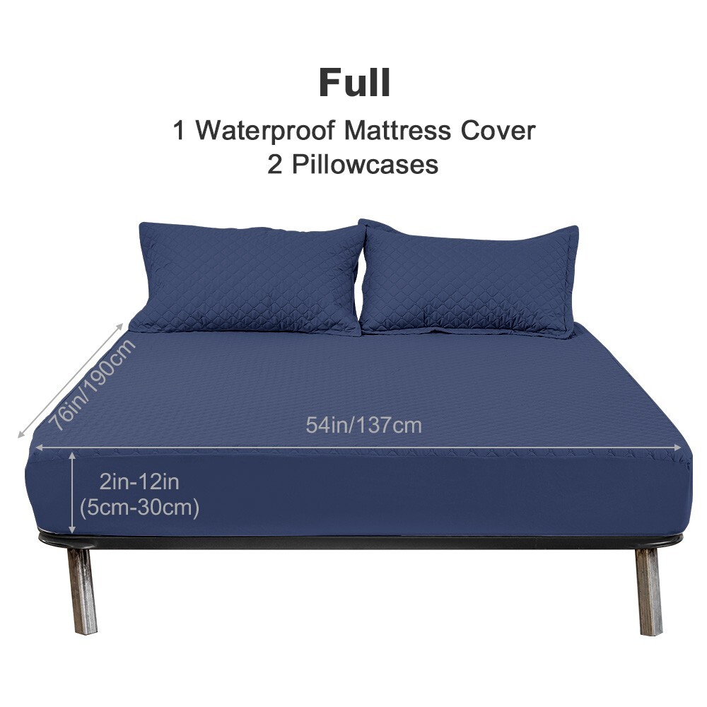 Soft Mattress Cover Solid Colored Bed Covers Waterproof For Queen Size