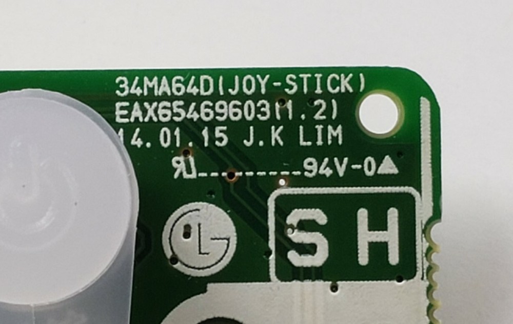 LG White Button Menu Function Button Board 34MA64D (P/N: EAX65469603)