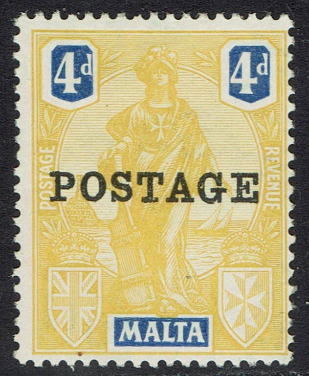 MALTA 1926 POSTAGE OVERPRINTED 'MALTA' 4D MNH **