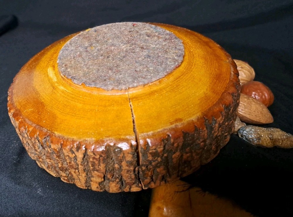 VTG Ellwood Rusticware Nutcracker Tree Bark Bowl w/ Utensils & Nuts