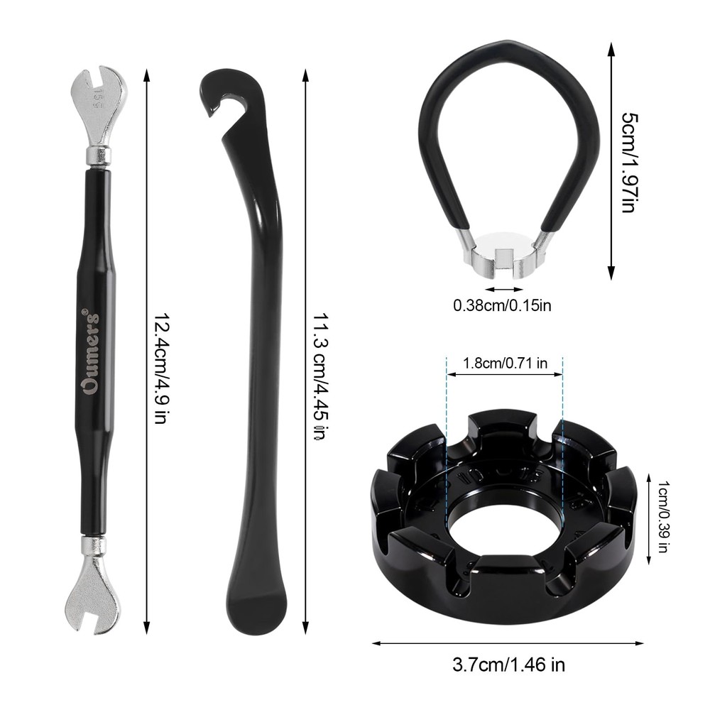 3 Tools Multiple Sizes Bicycle Spoke Wrench Tool Kit Maintenance Accessory