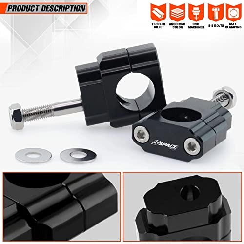 Universal Dirt Bike Handlebar Mounts- Motorcycle Handlebar Riser Mounting Black