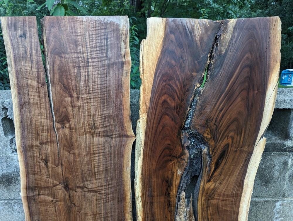 Black Walnut Slabs (Live Edge) River Table Set (Epoxy set) NICE !!!