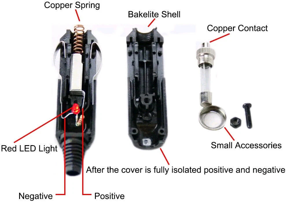 2Pack 12V Male Car Cigarette Lighter Socket Plug Connector US