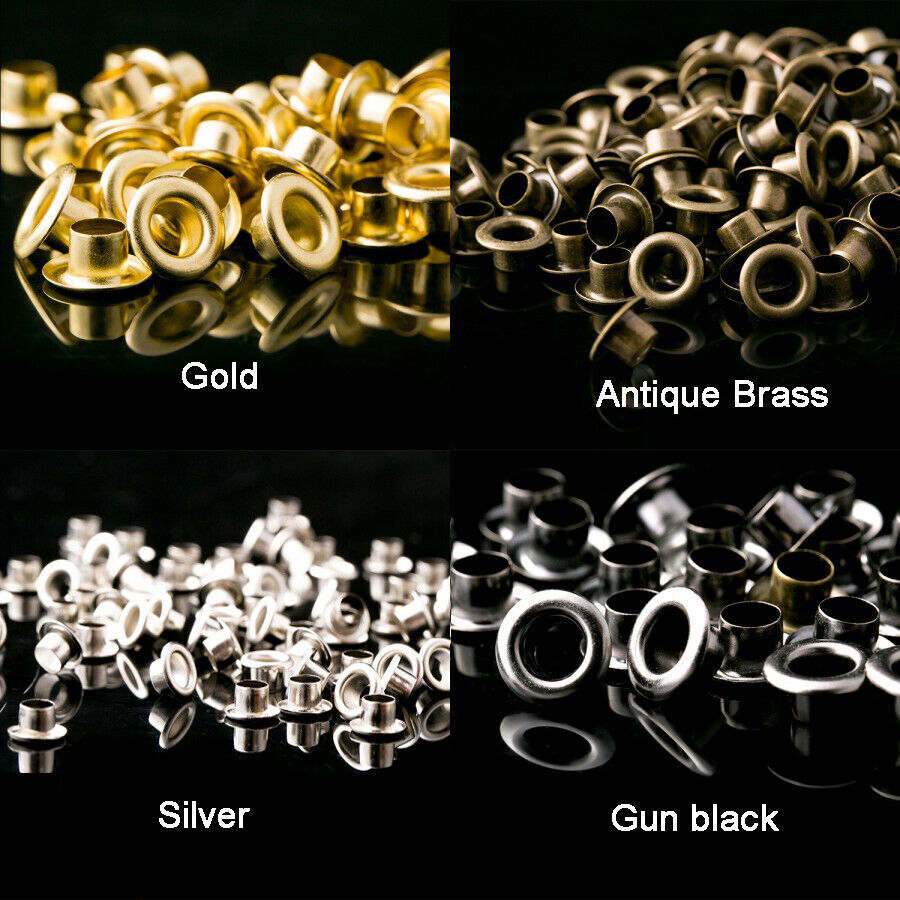 Sturdy Solid Brass Eyelets for Leather Crafting - Sizes 1.5mm to 3.5mm Grommets